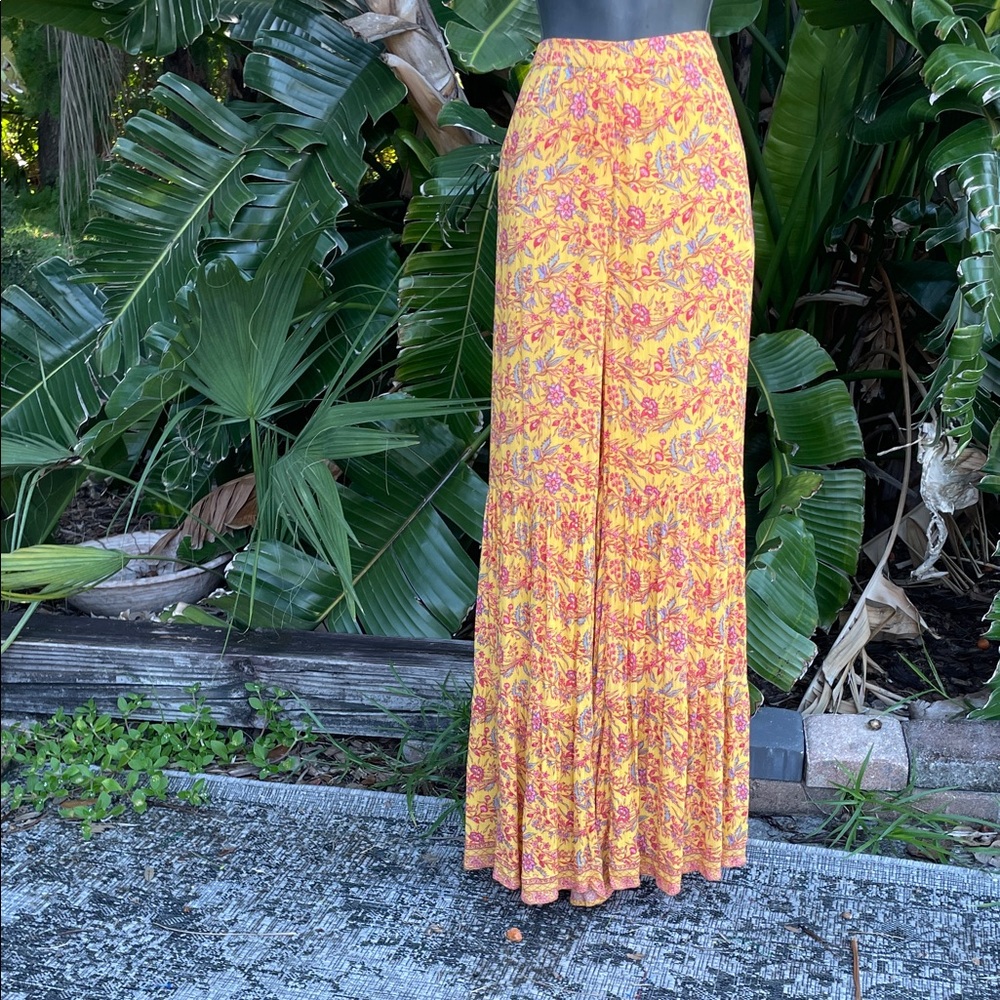 Sundance floral tiered wide leg bohemian pants